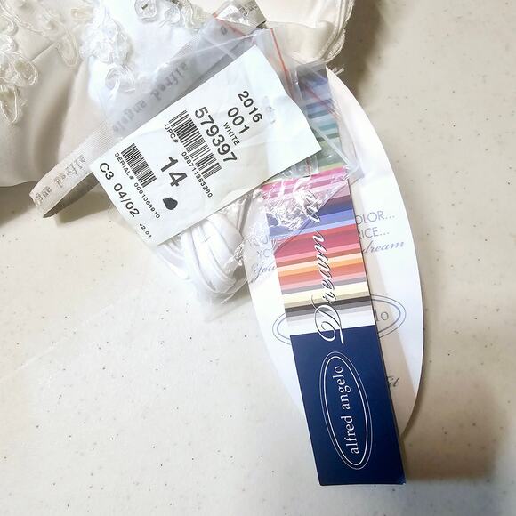 NEW Alfred Angelo Dream in Color White Strapless Wedding Dress Gown 14 3289 - Picture 5 of 13